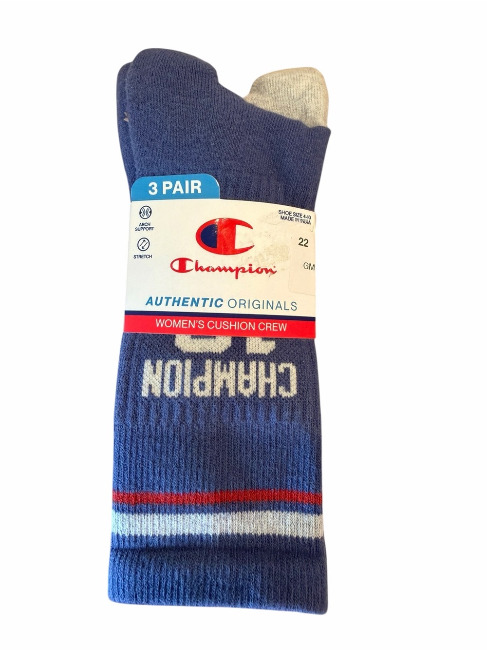 NWT Champion Women’s Cushion Crew Socks 3 Pair Pack Shoe Size 4-10